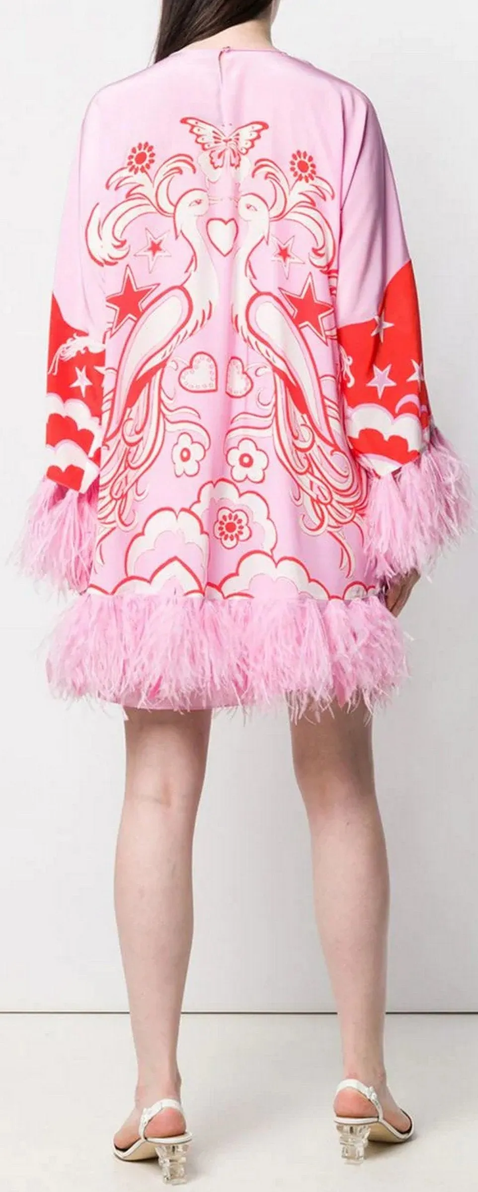 Feather Applique Printed Dress * Very Low Stock*