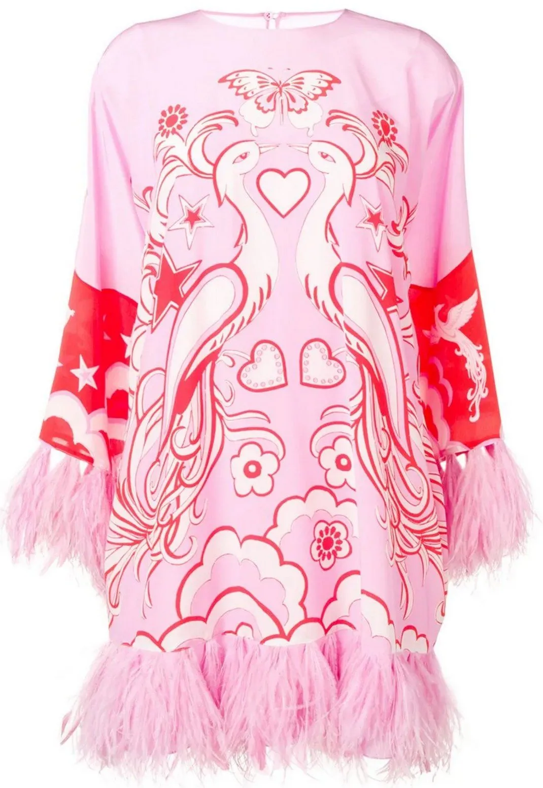 Feather Applique Printed Dress * Very Low Stock*