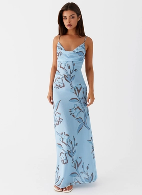Felicia Daisy Maxi Dress - Blue Floral Felicia Daisy Maxi Dress - Blue Floral