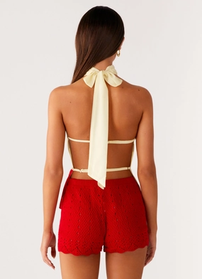 Felicity Halter Top - Scarlet Floral Felicity Halter Top - Scarlet Floral