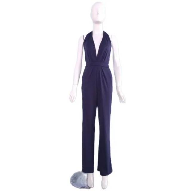 Female Jumpsuit Woman Summer Elegant Jumpsuits Sexy Halter Jumpsuits Fashion Solid Color Loose Wide Leg Overalls for Women