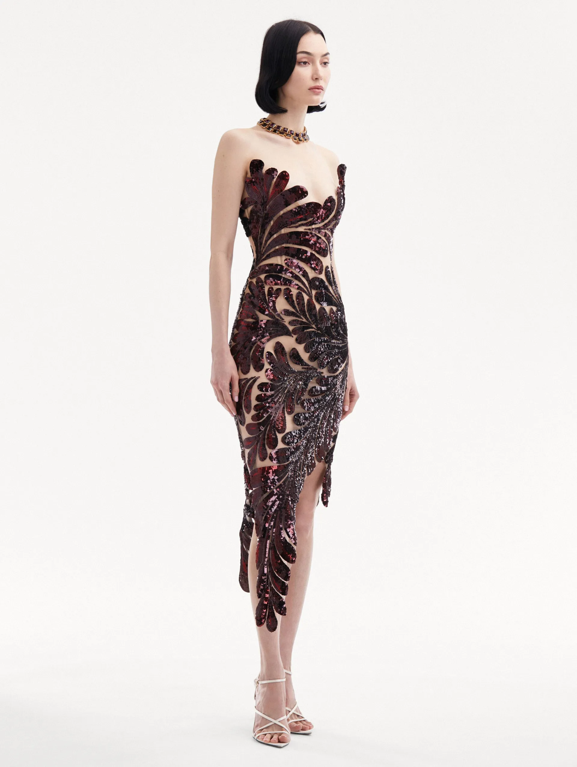 Fern Sequin Embroidered Dress