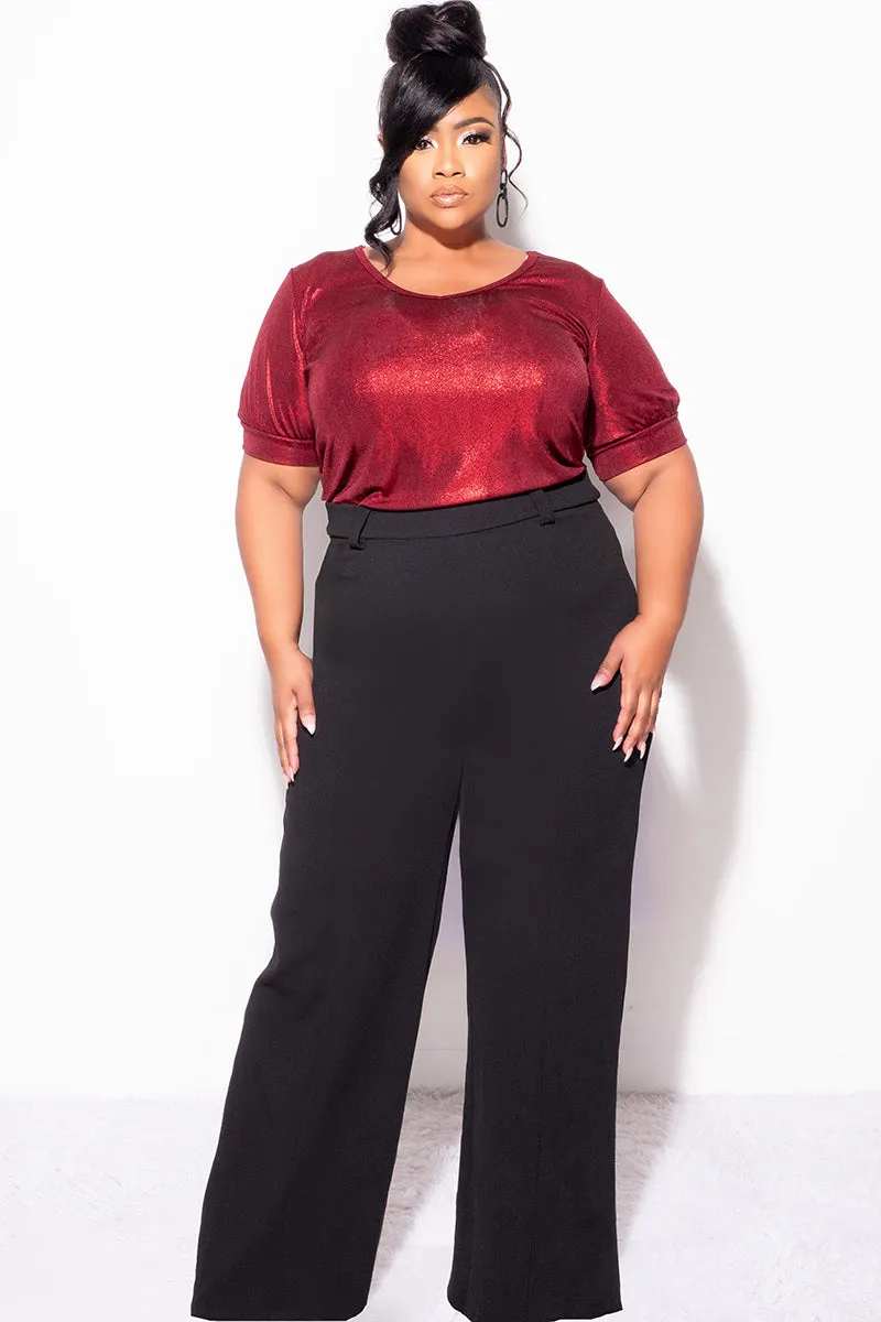 Final Sale Plus Size Blouse in Metallic Red