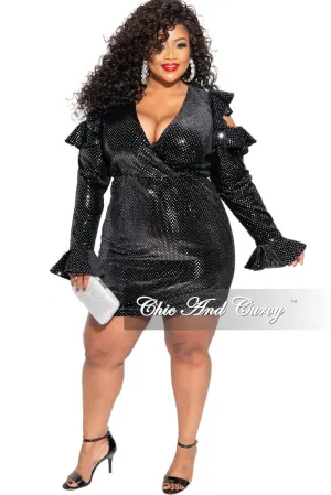 Final Sale Plus Size Sequin Mini Dress in Black Final Sale Plus Size Sequin Mini Dress in Black
