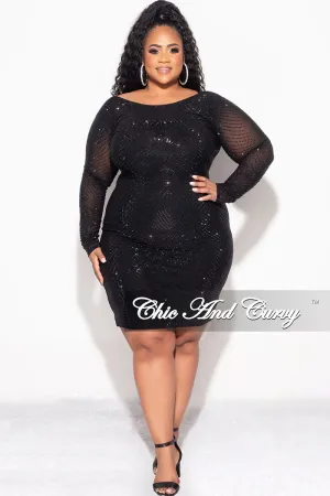Final Sale Plus Size Studded  BodyCon Dress in Black Final Sale Plus Size Studded  BodyCon Dress in Black