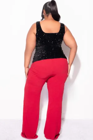 Final Sale Plus Sleeveless Sequin Size Top in Black Final Sale Plus Sleeveless Sequin Size Top in Black