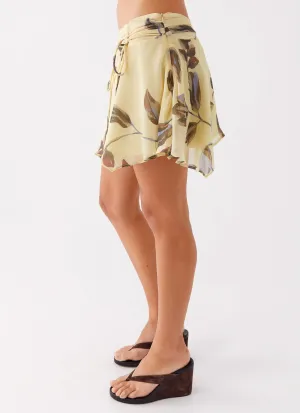 Fiore Asym Mini Skirt - Buttercream Bliss Fiore Asym Mini Skirt - Buttercream Bliss