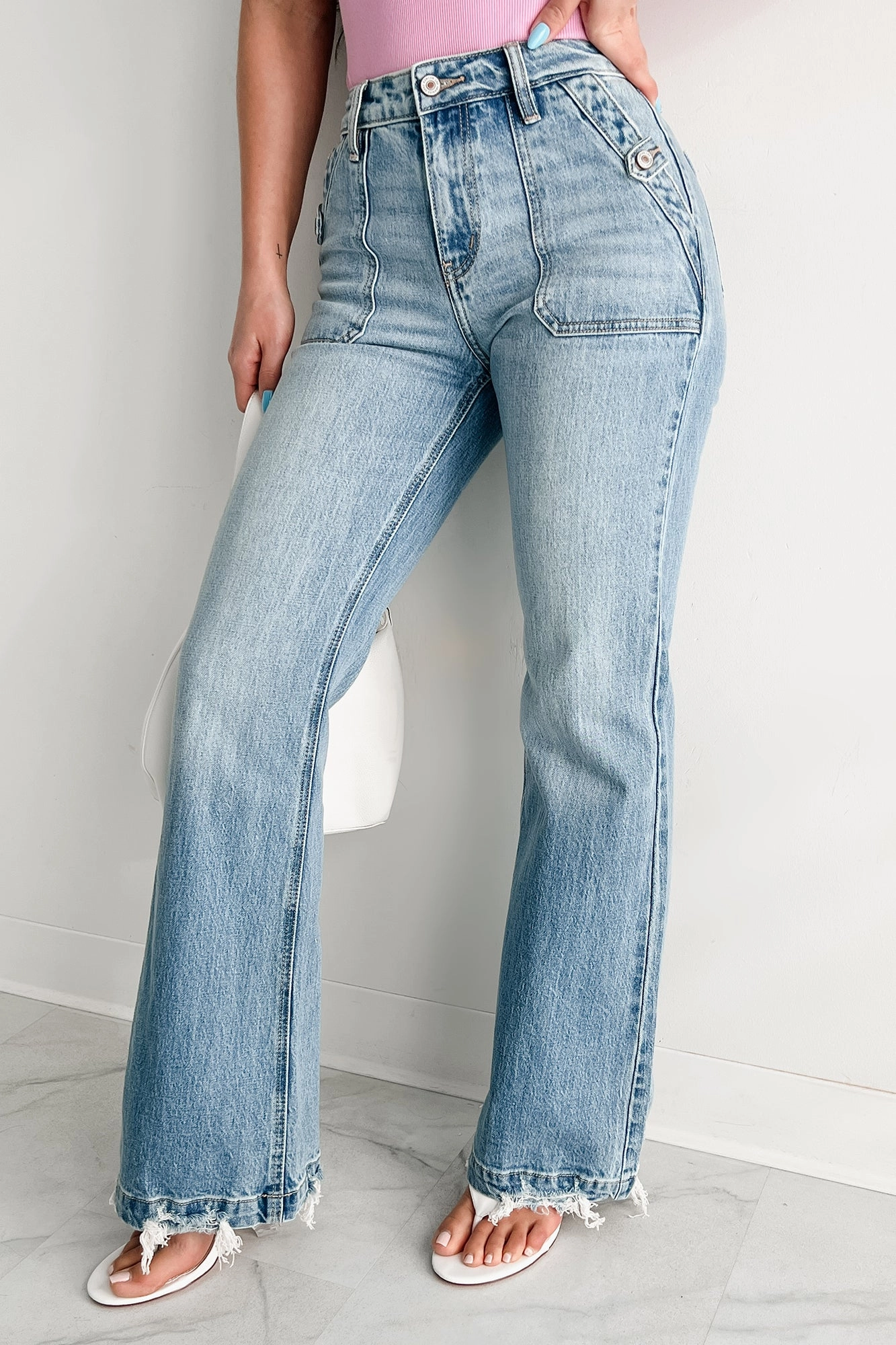 Fitzgerald High Rise Wide Flare Kancan Jeans (Medium)