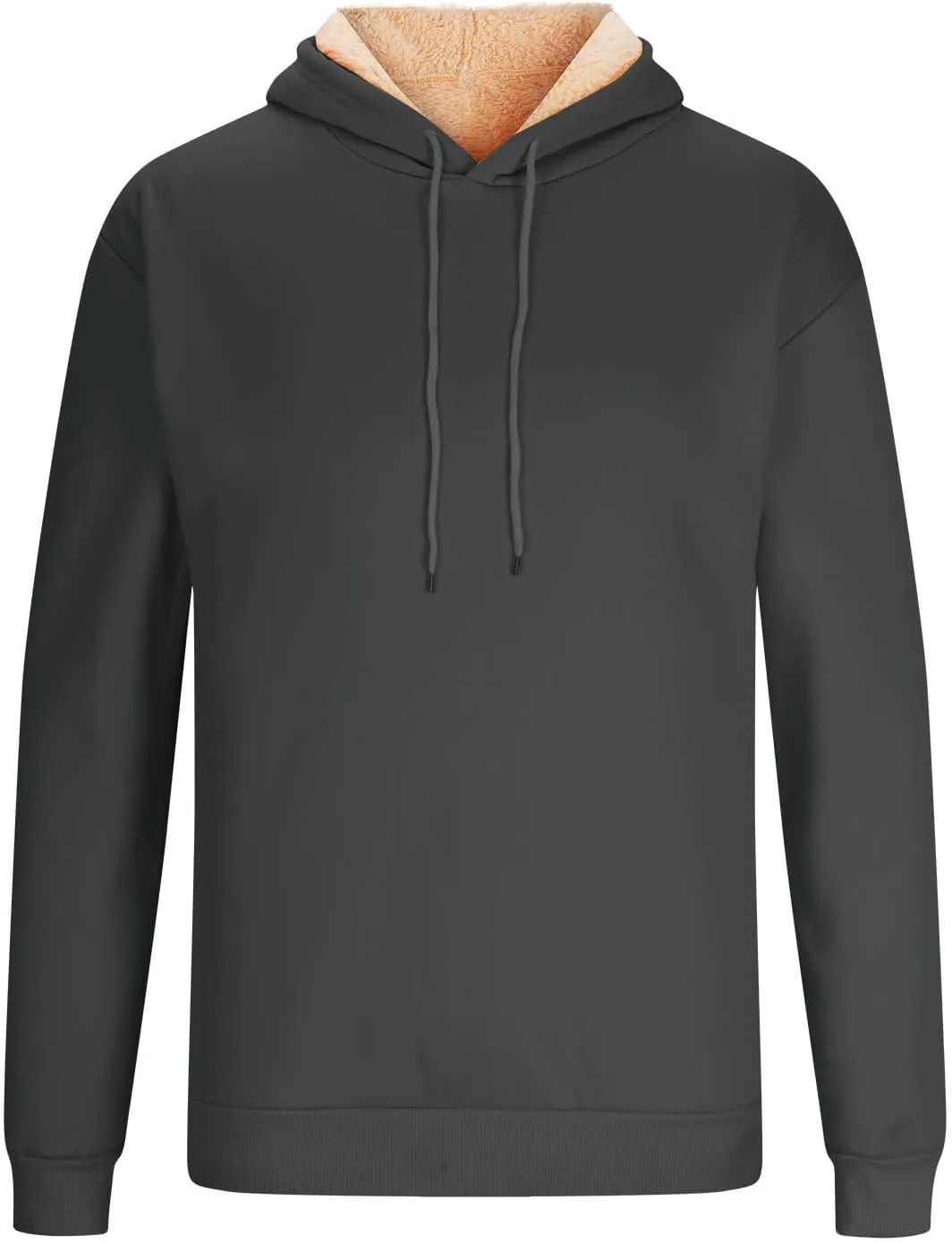 Fleece Lined Pullover Sweaters for Men Fashion Hoodies & Sweatshirts Thermal Long Sleeve Shirts Winter Clothes 2024