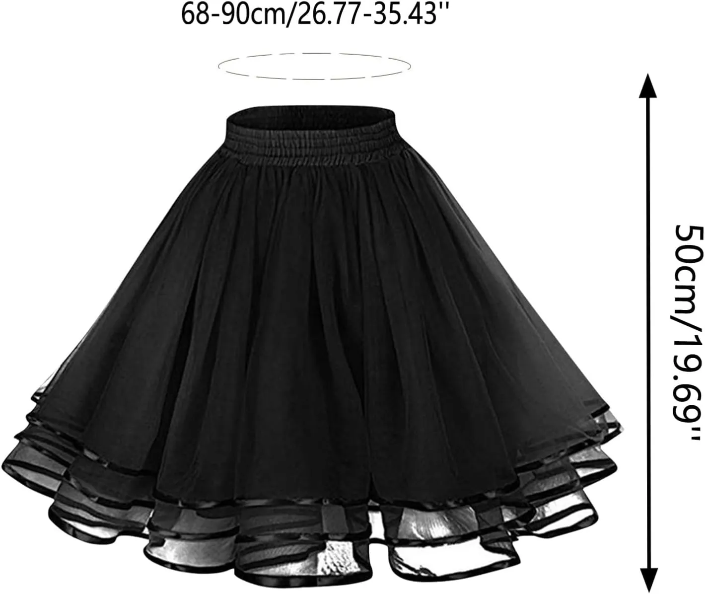 FlekmanArt Women's Pink Tulle Petticoat Puffy Tutu Skirt Layered Ballet Tulle Midi Knee Length Skirt Underskirt