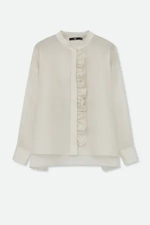 FLEUR RUFFLE SHIRT IN ITALIAN COTTON ORGANZA FLEUR RUFFLE SHIRT IN ITALIAN COTTON ORGANZA