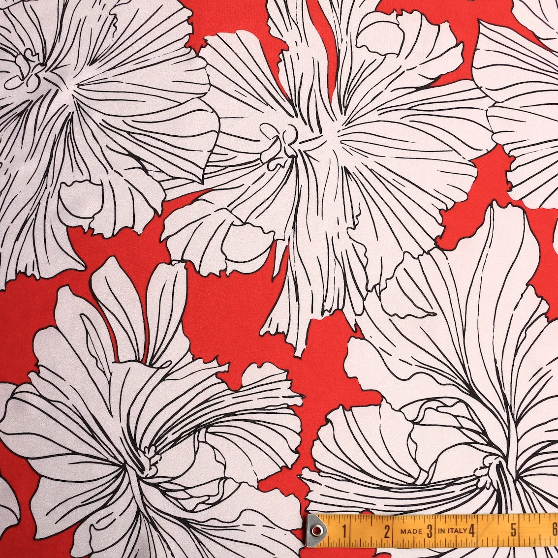 Floating Crimson - Silk Crepe De Chine