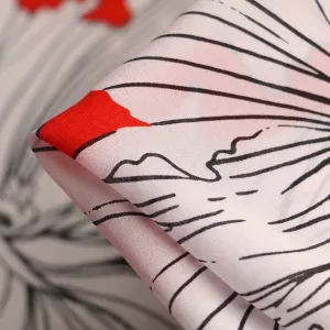 Floating Crimson - Silk Crepe De Chine