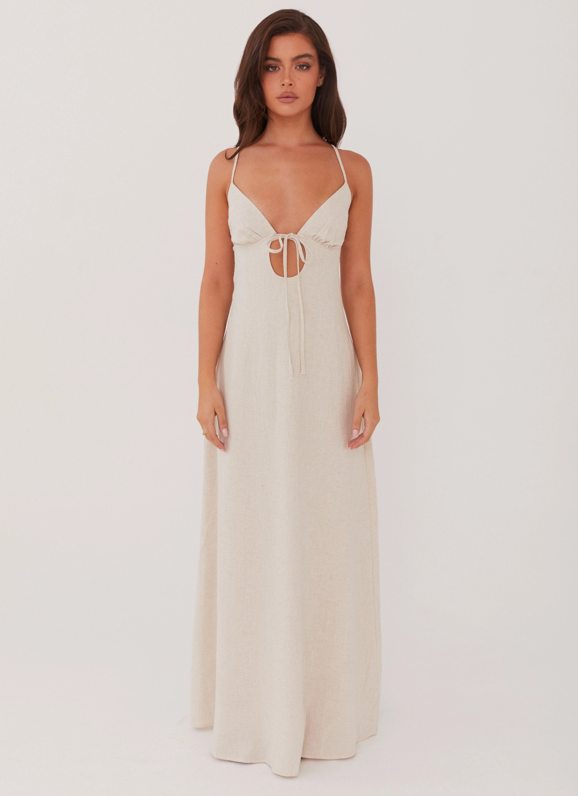 Flora Linen Maxi Dress - Oatmeal