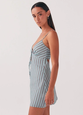 Flora Linen Mini Dress - Coastal Stripe Flora Linen Mini Dress - Coastal Stripe
