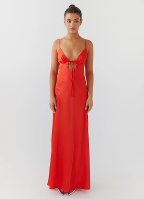 Flora Satin Maxi Dress - Citrus Flora Satin Maxi Dress - Citrus