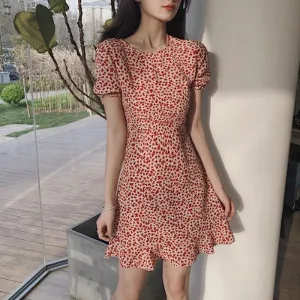 Floral Dress Short Petite Women Summer A-Line First-Love Dress