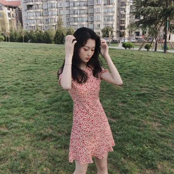 Floral Dress Short Petite Women Summer A-Line First-Love Dress