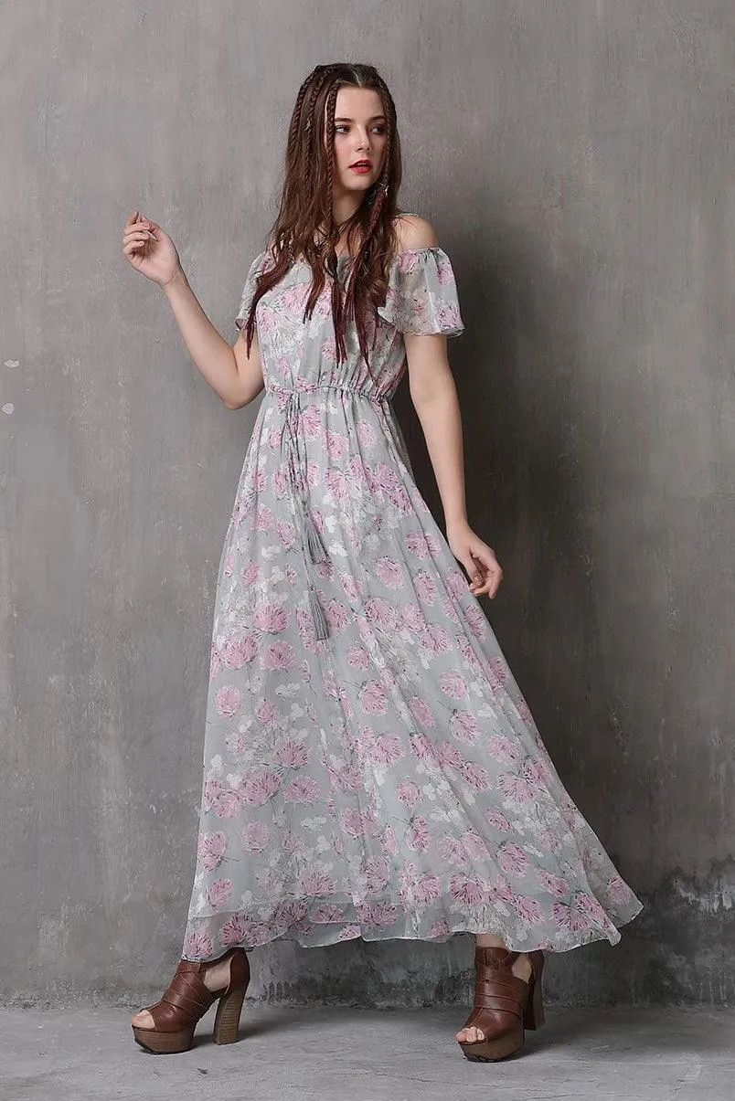 Floral Print Loose Wide Leg Full Length Jumpsuits