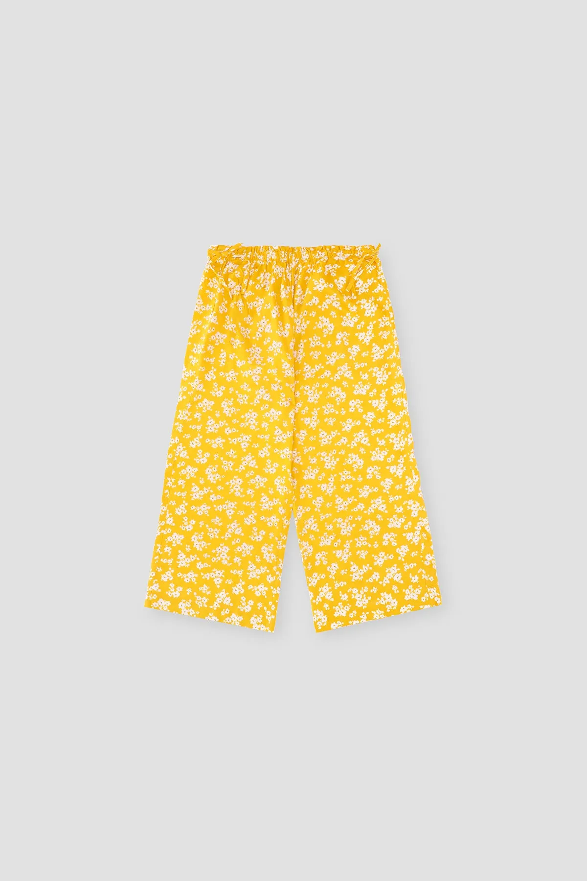 Floral Printed Pant For Girl - Yellow