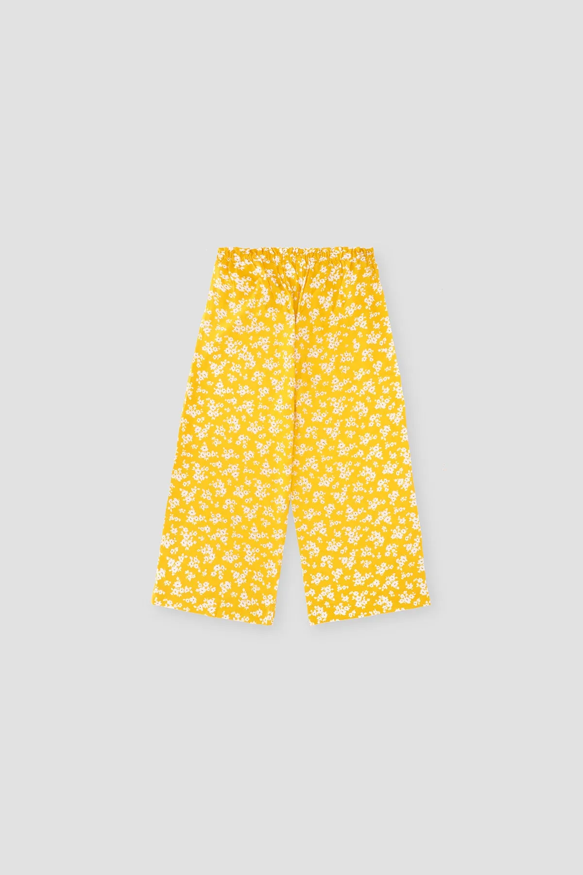 Floral Printed Pant For Girl - Yellow