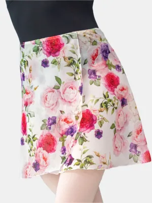 Floral White Wrap Short Dance Skirt MP345