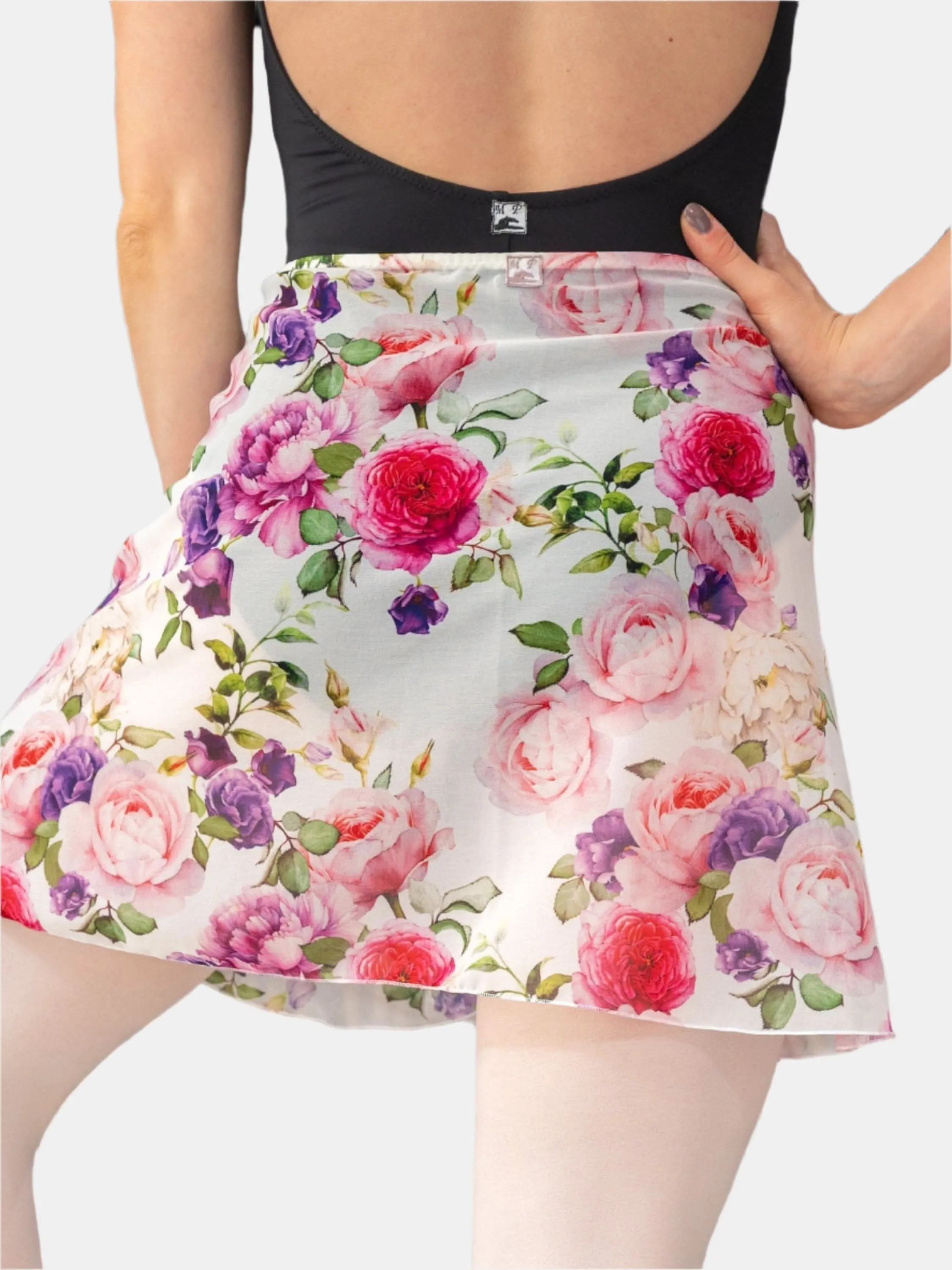 Floral White Wrap Short Dance Skirt MP345