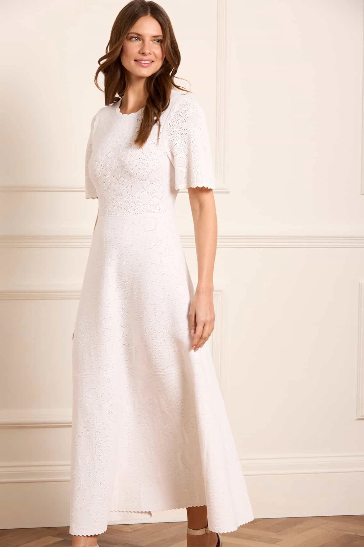 Floral Pointelle Knit Gown