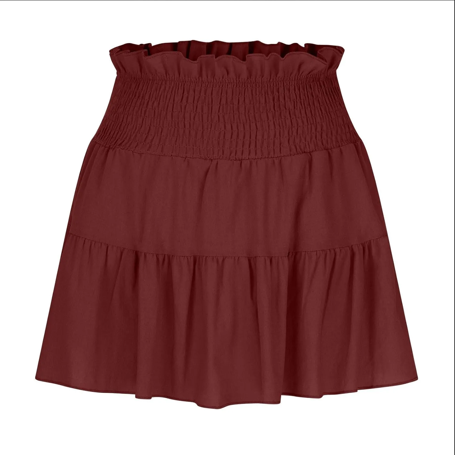 Flowy Mini Skirts for Women Summer Trendy Layered Elastic Low Waisted Tiered Pleated Swing Short A Line Skirt