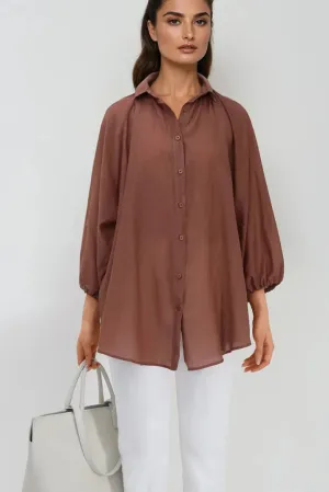 FLOWY OVERSIZED BLOUSE IN SILK COTTON FLOWY OVERSIZED BLOUSE IN SILK COTTON