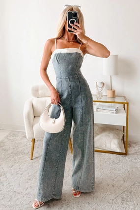 Follow The Feeling Acid Wash Denim Jumpsuit (Blue Acid/White) Follow The Feeling Acid Wash Denim Jumpsuit (Blue Acid/White)