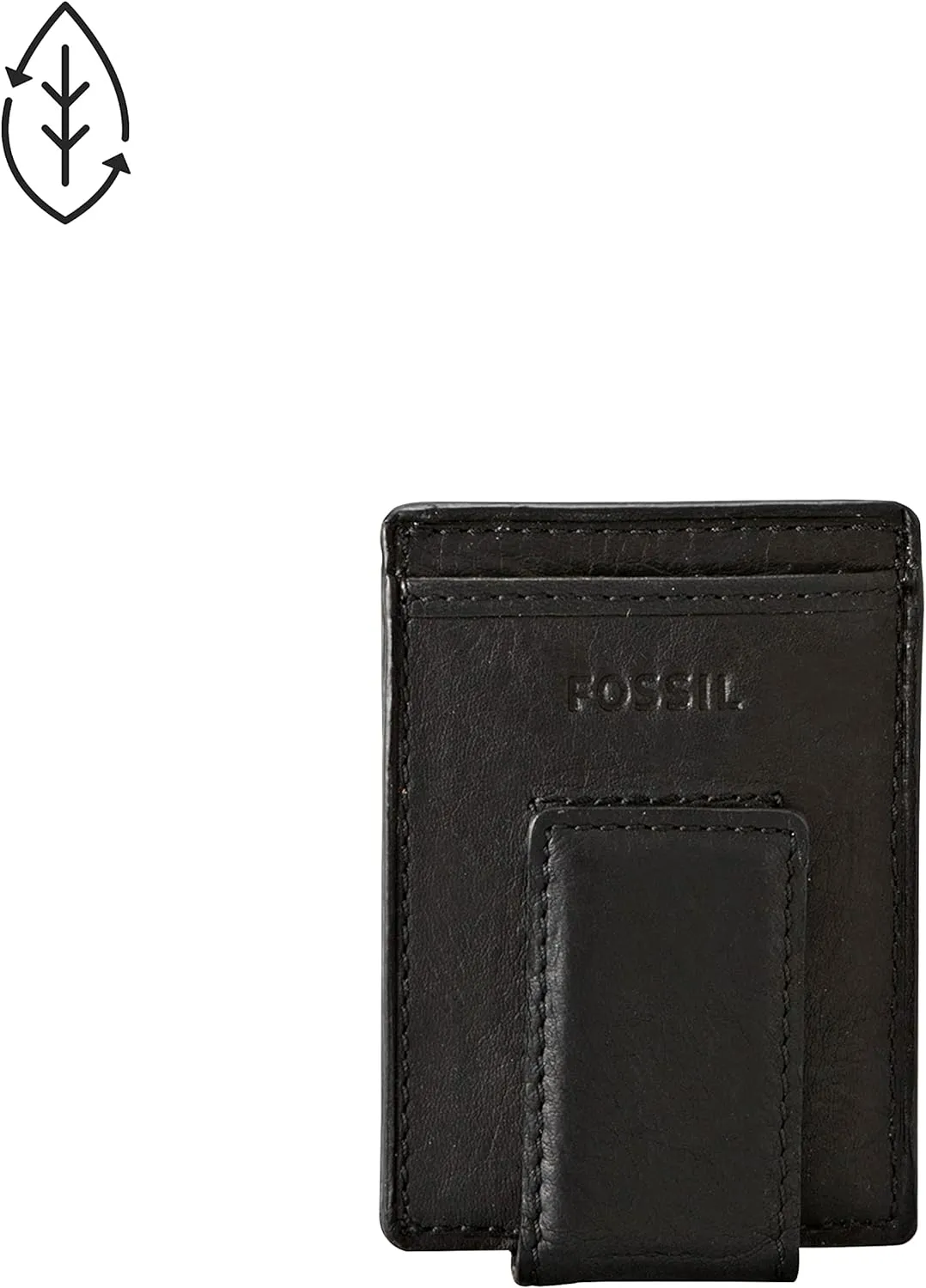 Fossil Men's Ingram Leather Magnetic Card Case with Money Clip Wallet, Black, (Model: ML3235001)