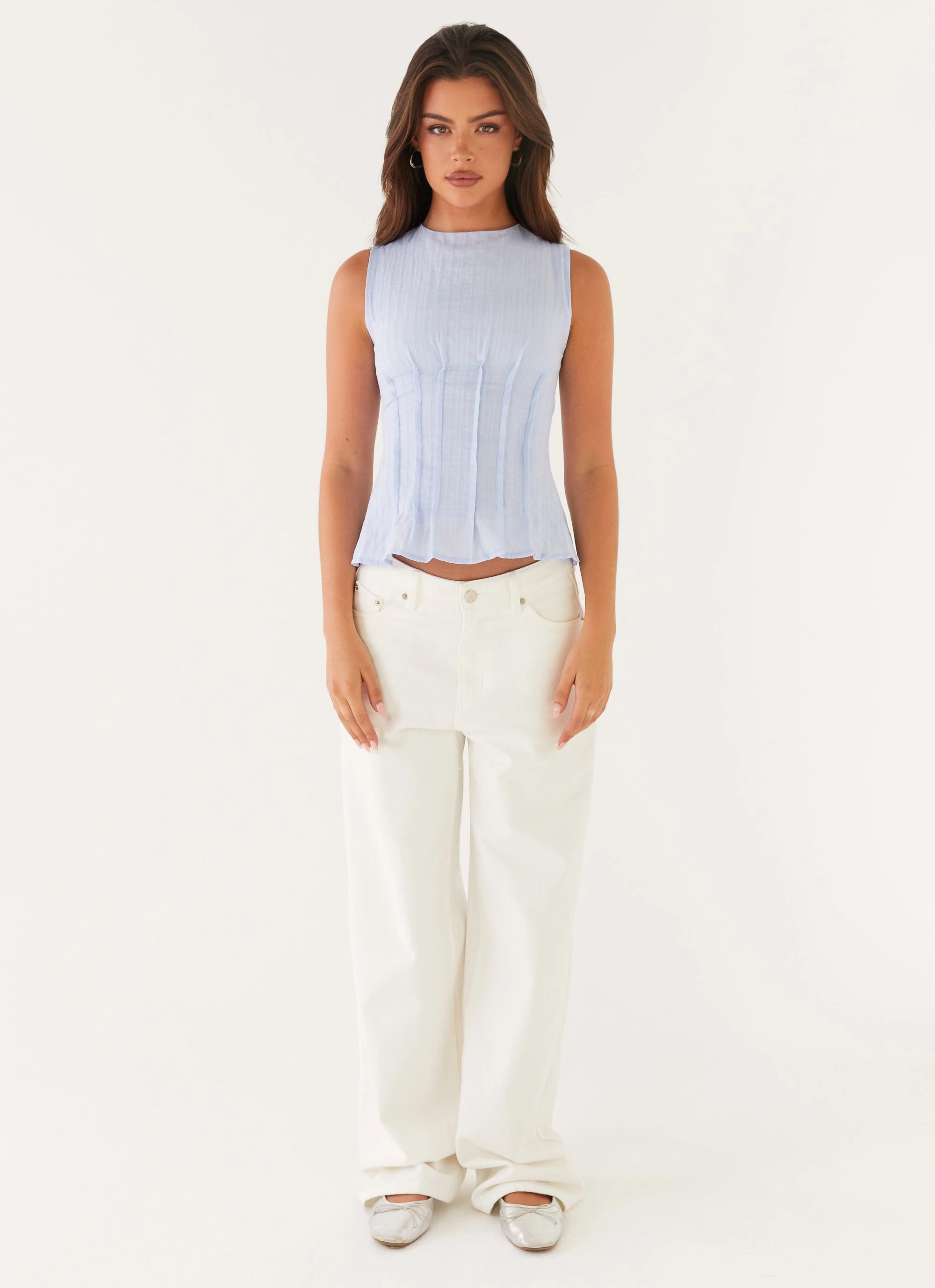Franco Tie Back Top - Blue
