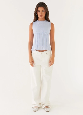 Franco Tie Back Top - Blue Franco Tie Back Top - Blue