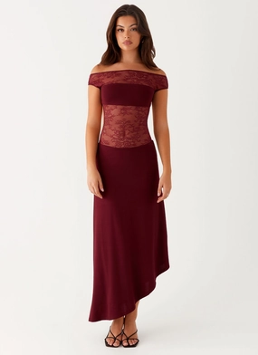 Francoise Lace Midi Dress - Burgundy Francoise Lace Midi Dress - Burgundy