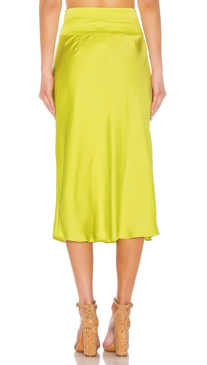 Free People Normani Bias Skirt Lime