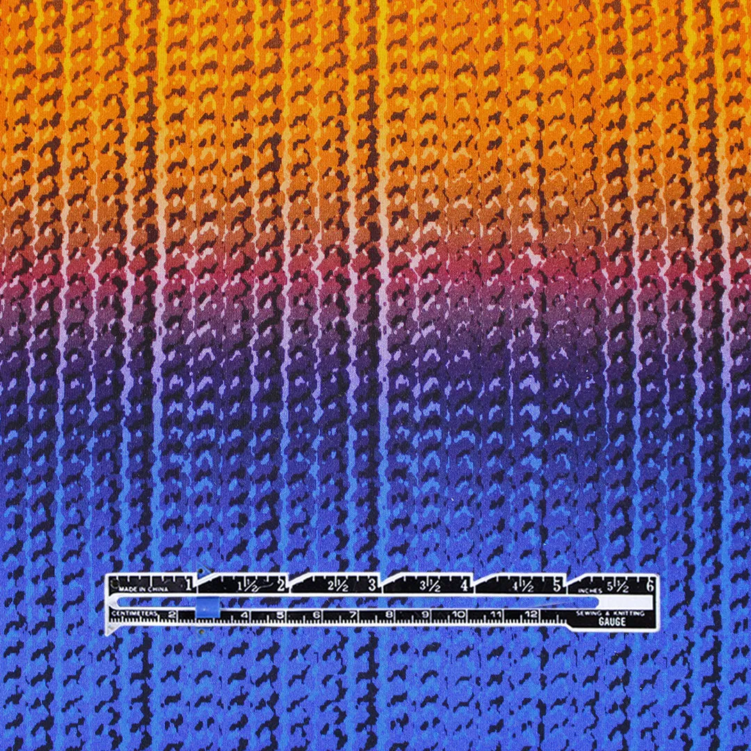 French 'ombre knitting' viscose/spandex knit panel
