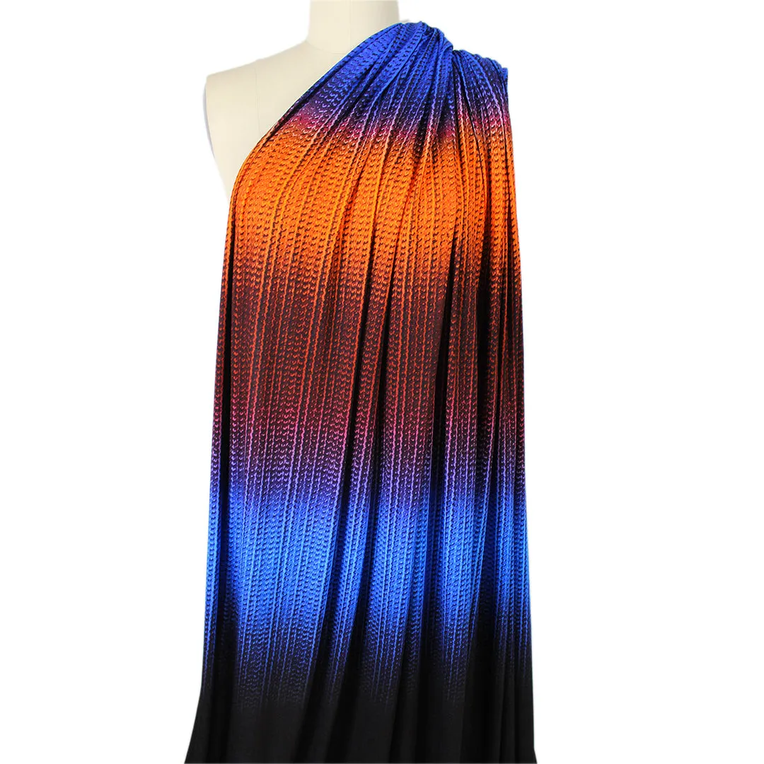 French 'ombre knitting' viscose/spandex knit panel
