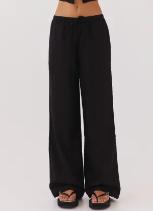 Fresh Face Linen Pants - Black Fresh Face Linen Pants - Black