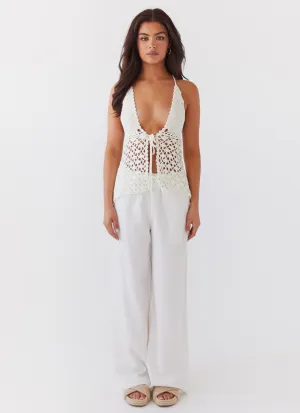 Fresh Face Linen Pants - White Fresh Face Linen Pants - White