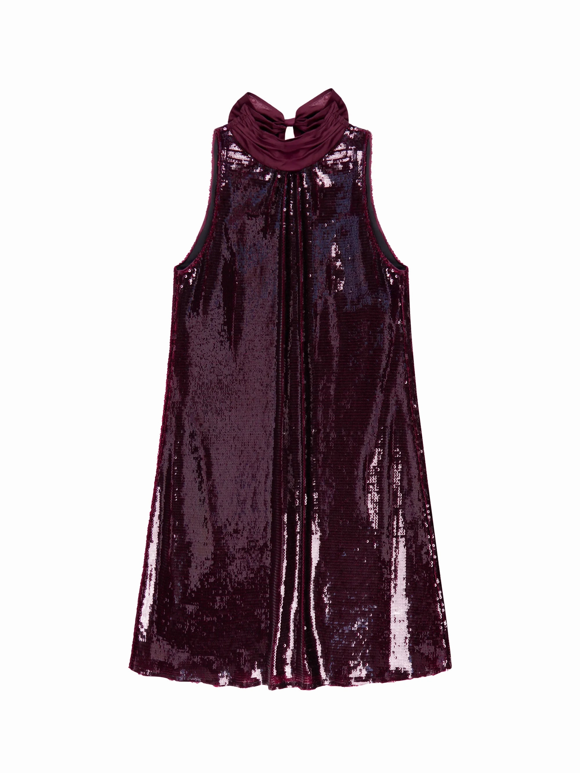 Freya Wine Red Sequinned Halterneck Mini Dress