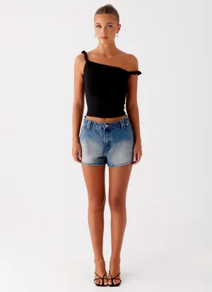 Frida Denim Shorts - Vintage Wash Blue Frida Denim Shorts - Vintage Wash Blue