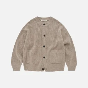 FrizmWorks Heavy Wool Round Cardigan - Oatmeal