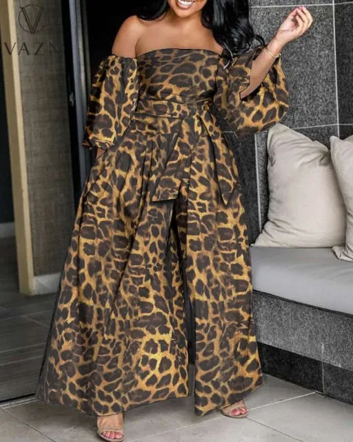 Full Sleeve Strapless Off Shoulder Wide Leg Jumpsuits