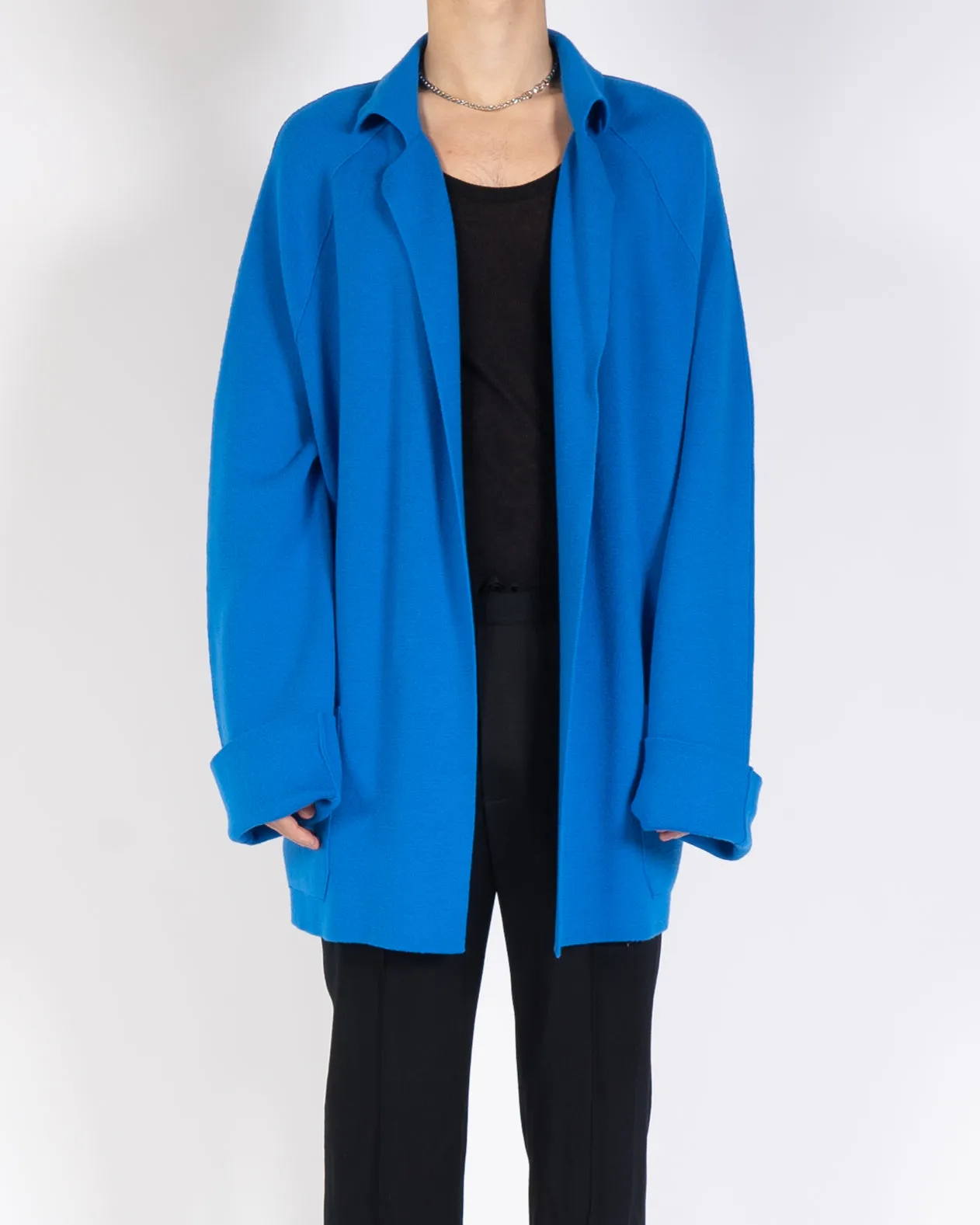 FW19 Blue Oversized Cashmere Cardigan