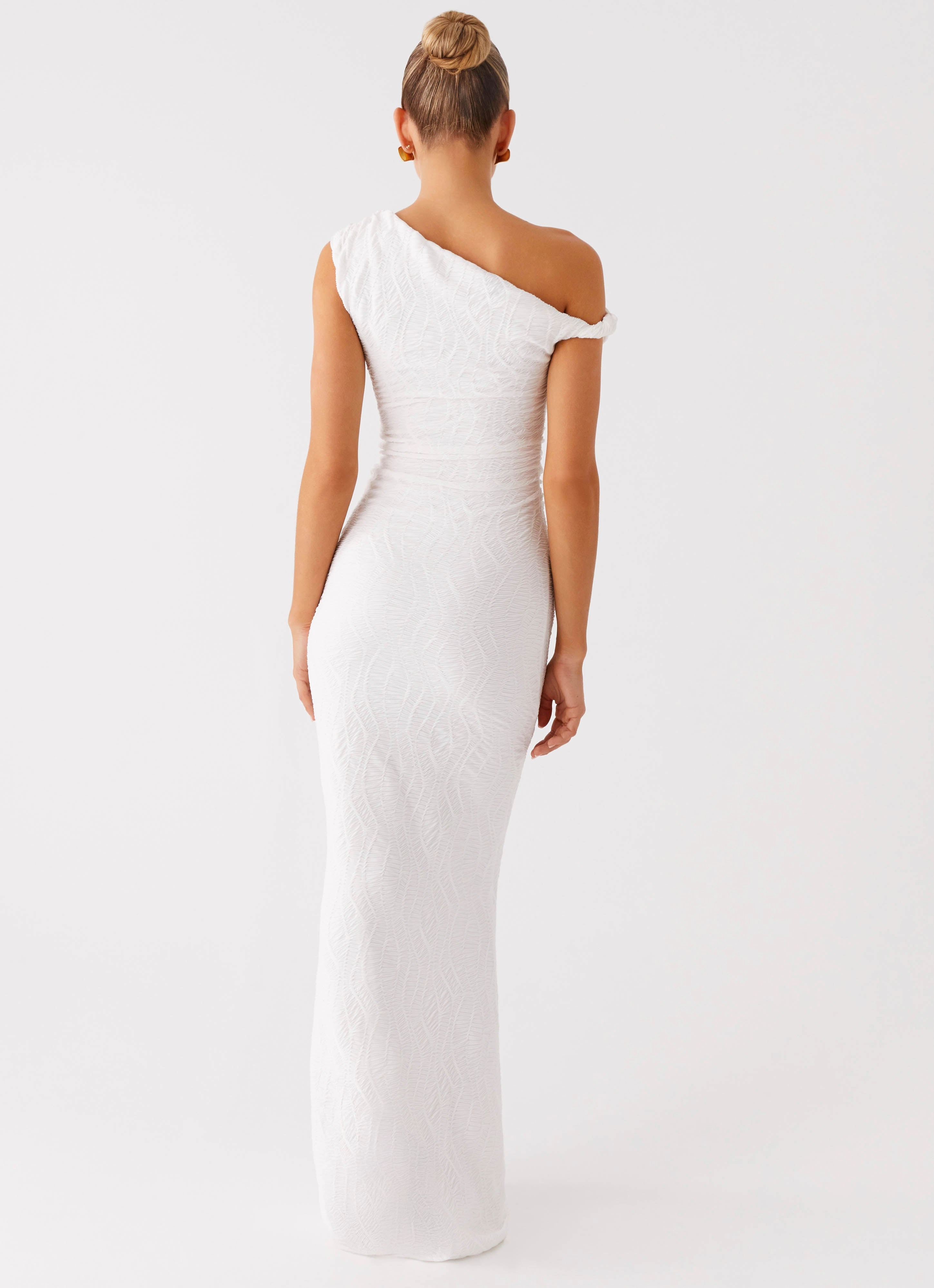 Galantis One Shoulder Maxi Dress - White