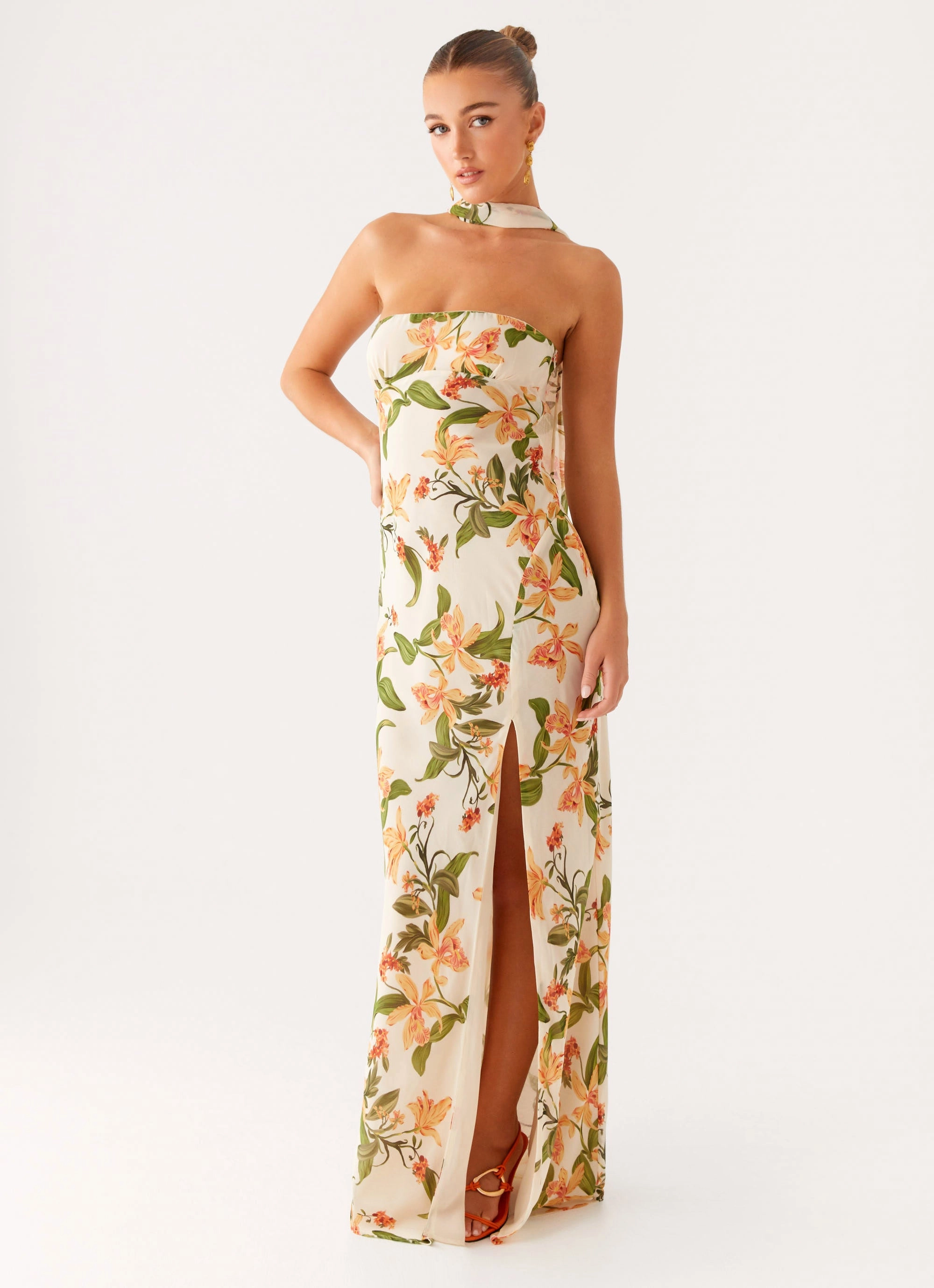 Gali Strapless Maxi Dress - Floral Print