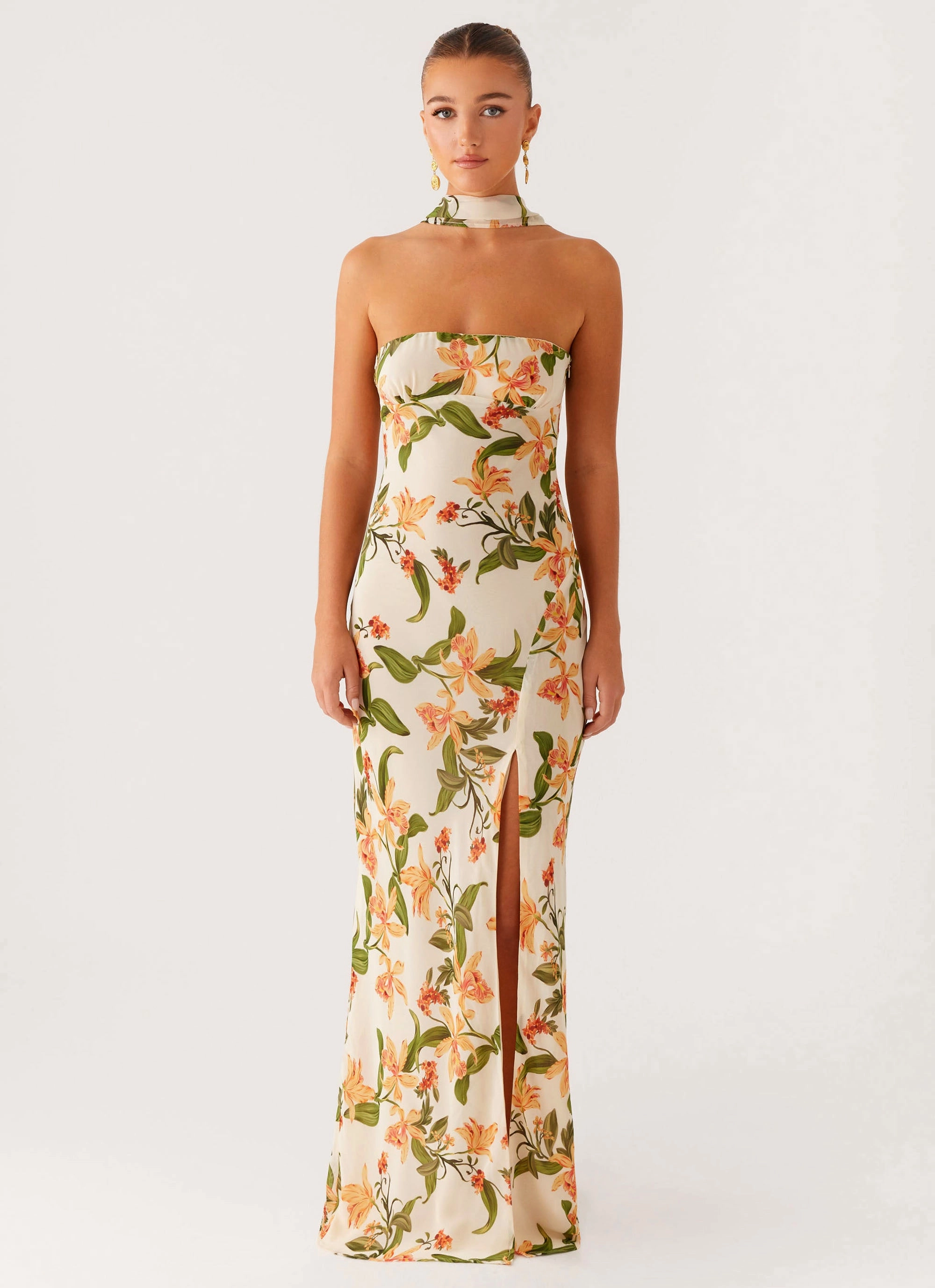 Gali Strapless Maxi Dress - Floral Print
