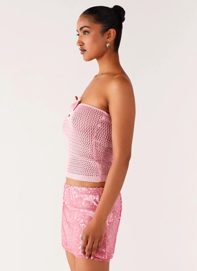 Galia Crochet Top - Pink Galia Crochet Top - Pink