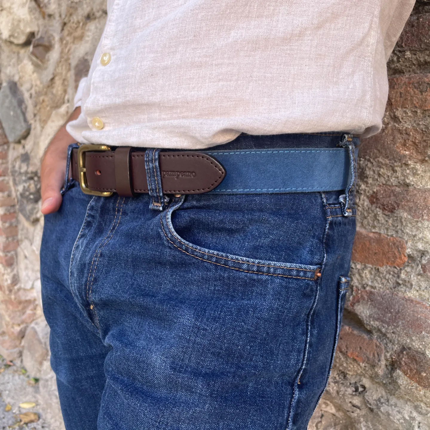 'Gamuza' pampeano Belt - Blue Suede